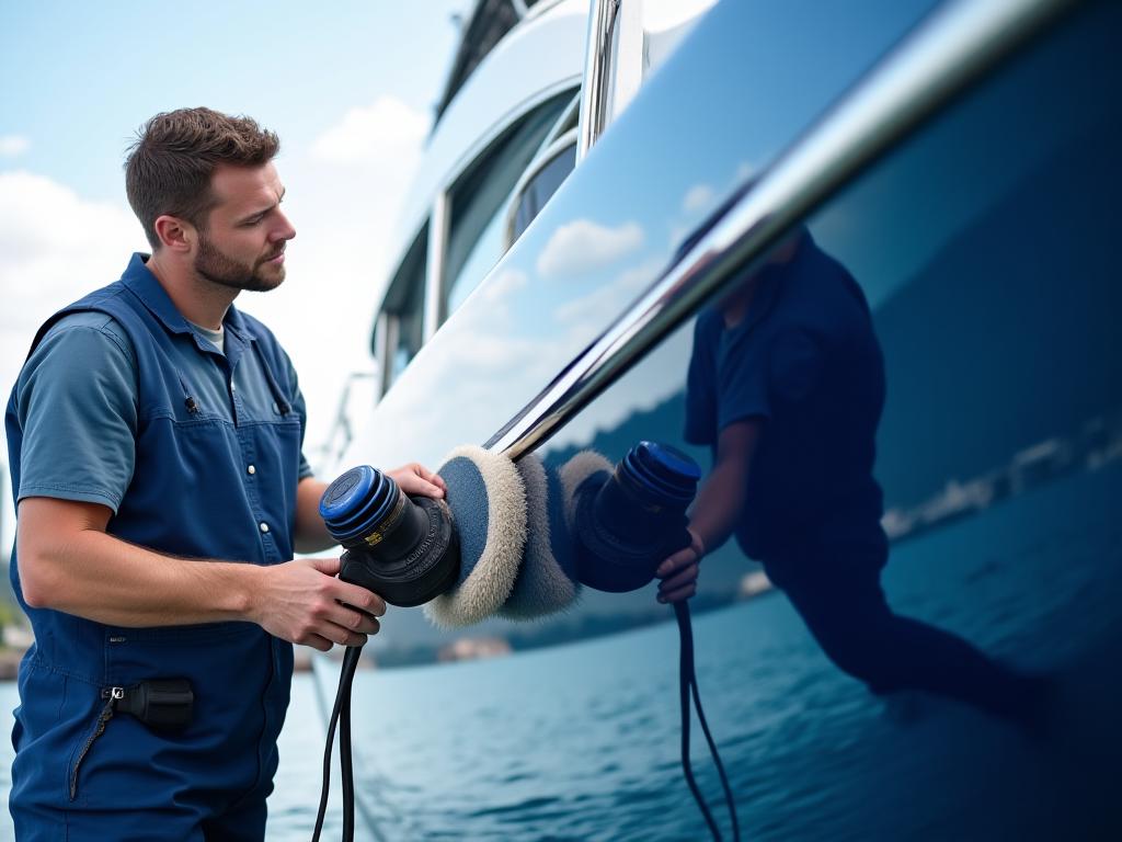 Polissage coque yacht performance